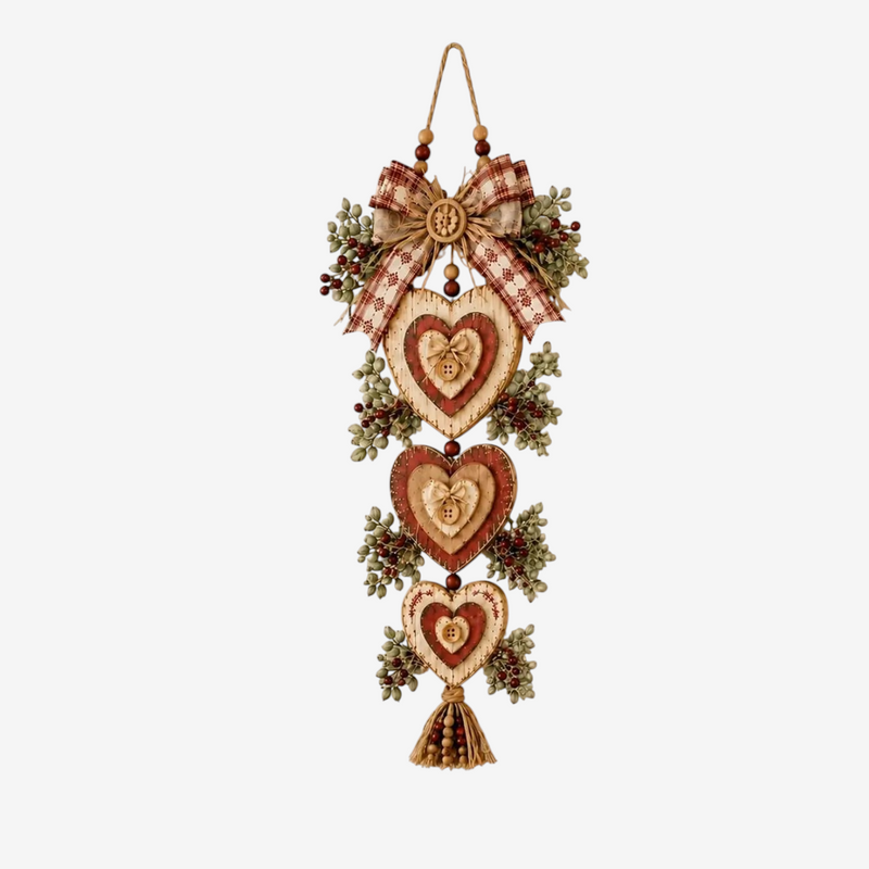 Herzvia – Rustikales herzförmiges Wandornament