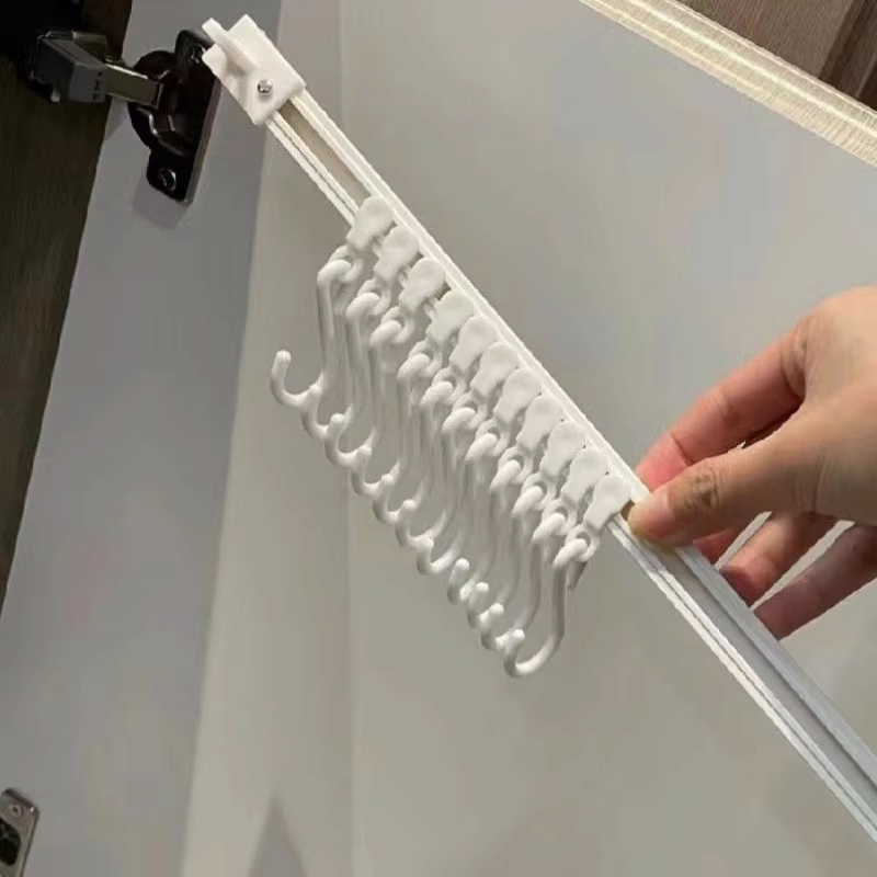HookFlex - Selbstklebender Schienenhaken-Organizer mit abnehmbaren S-förmigen Haken