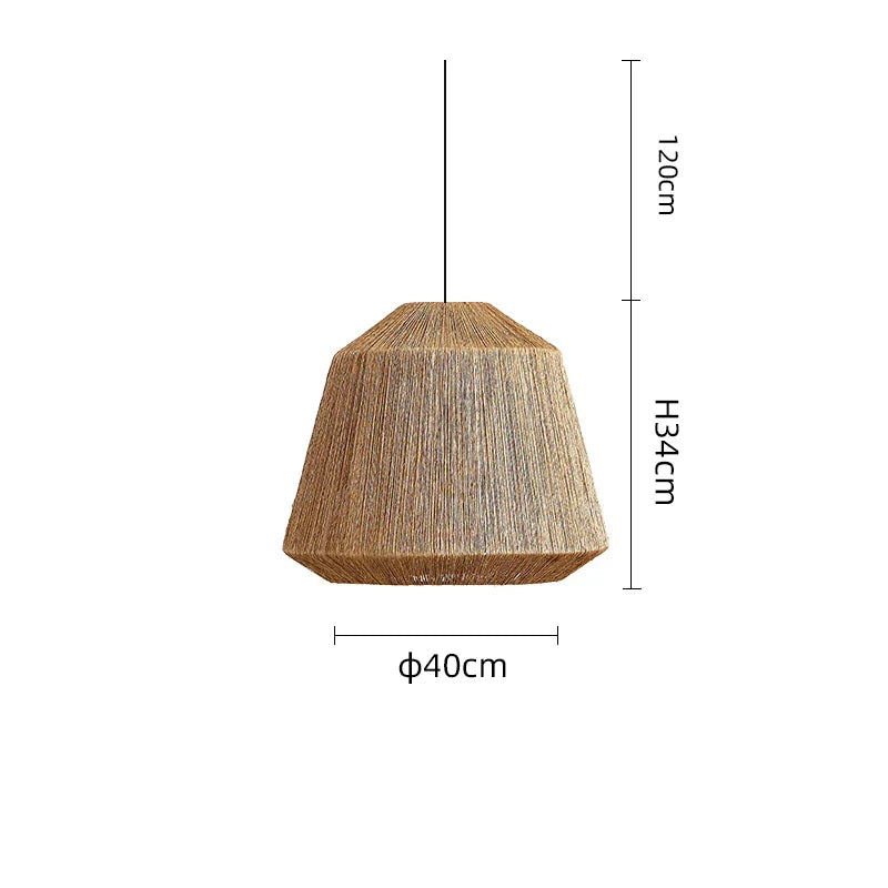 Rattan - Candy Pendelleuchte aus Hanfseil