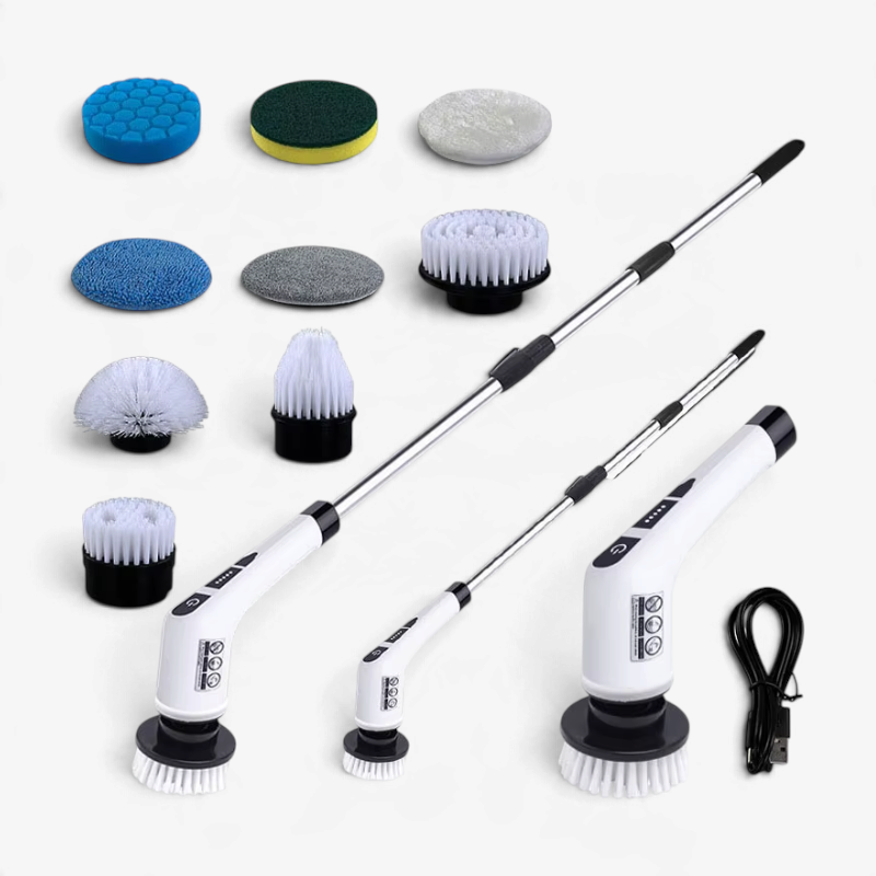 CleanSpin - Elektrisches Reinigungsbürstenset mit mehreren Bürstenköpfen