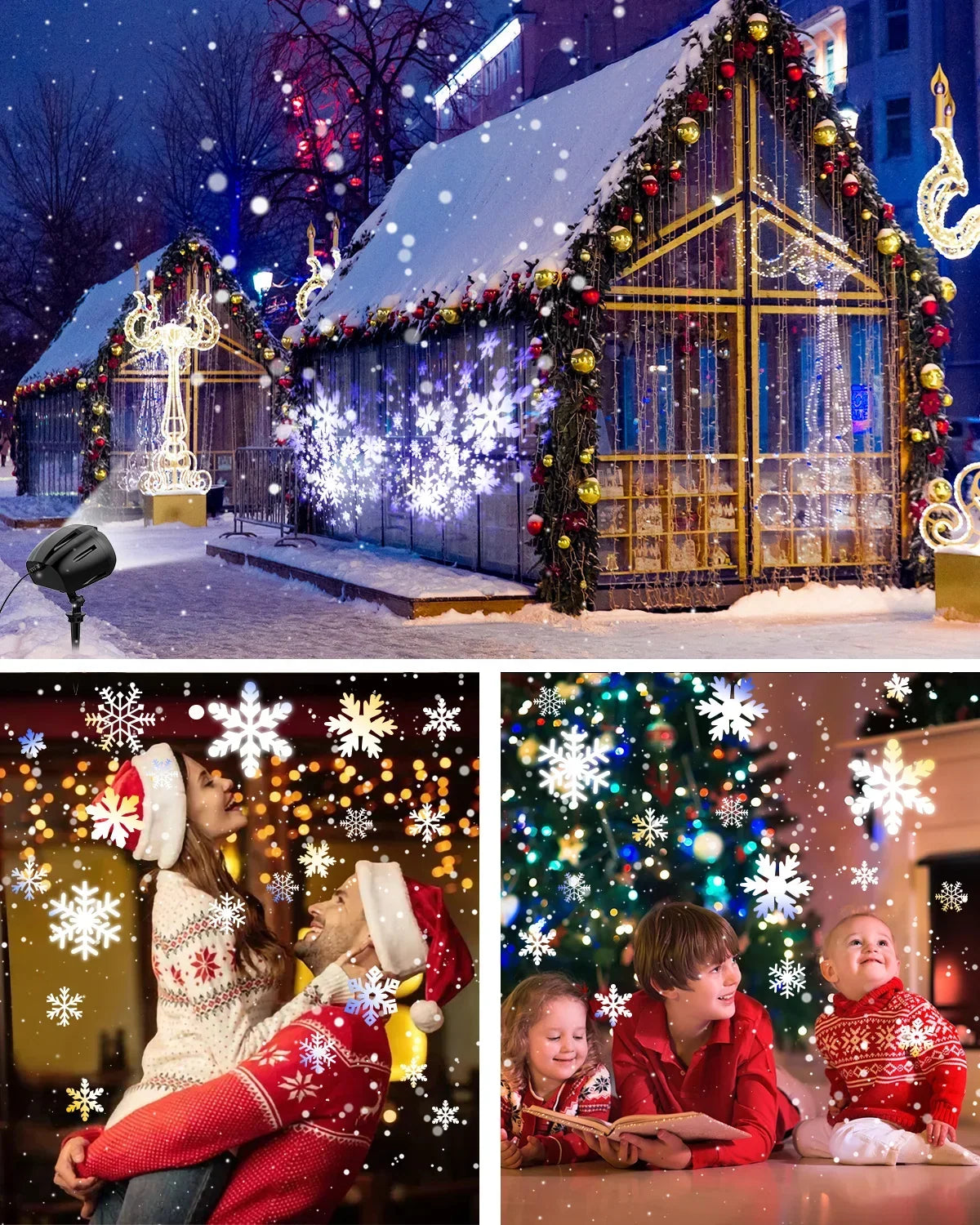 Snowbeam – LED-Projektor mit bewegenden Schneeflocken