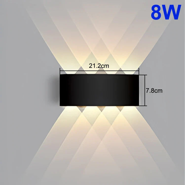 AURAGLOW - UpDown LED Wandleuchte wasserdicht IP, 90–260V