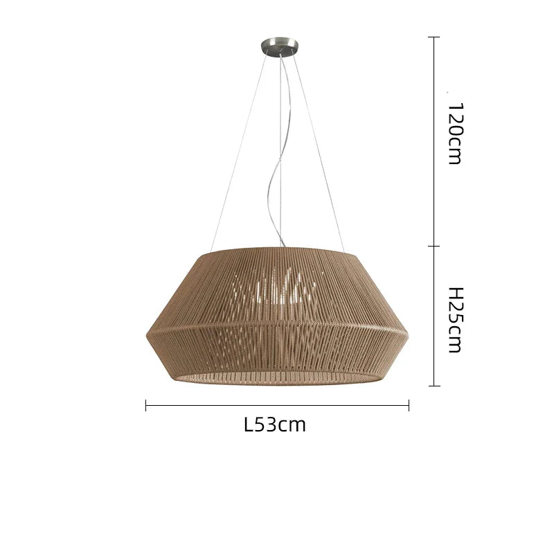 Rattan - Candy Pendelleuchte aus Hanfseil