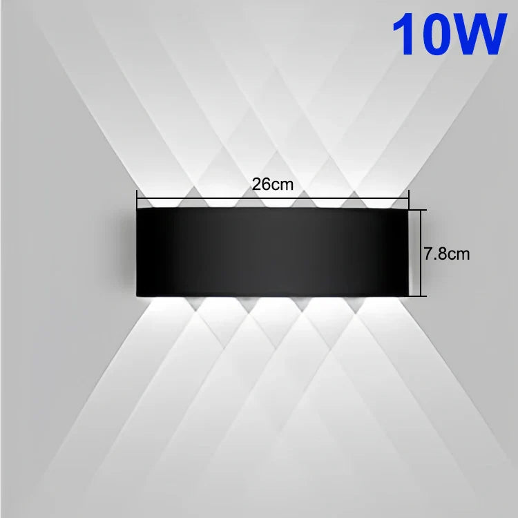 AURAGLOW - UpDown LED Wandleuchte wasserdicht IP, 90–260V