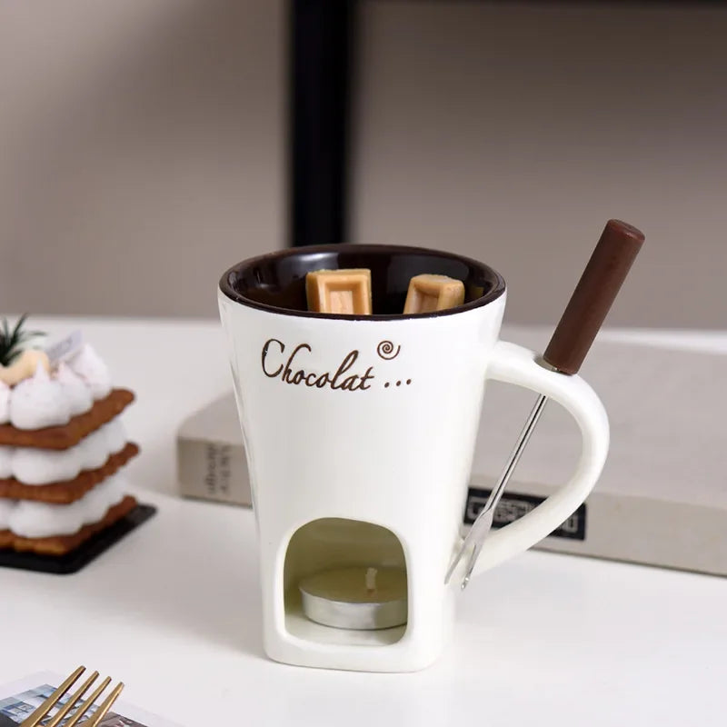 ChocoMelt - Keramischer Fonduebecher mit integrierter Kerzenhalterung