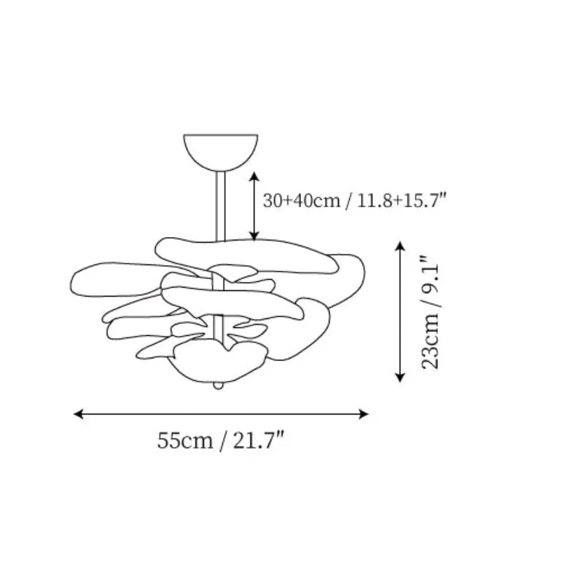 Claria - Lotusblatt-Kronleuchter aus Glas