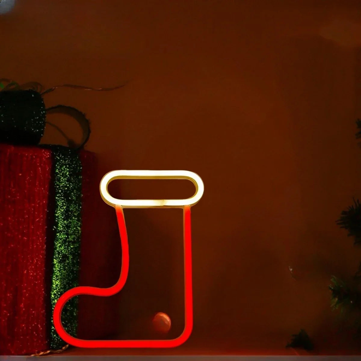 Rentier-Strumpfbaum - LED-Neon-Weihnachtsdekoration