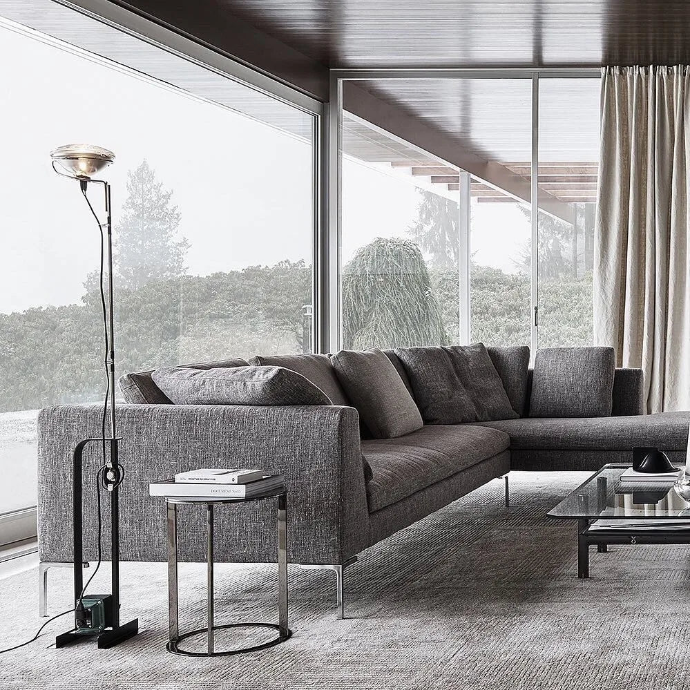 Linara - Art-Deco-Stehleuchte aus Chrom ohne Schirm