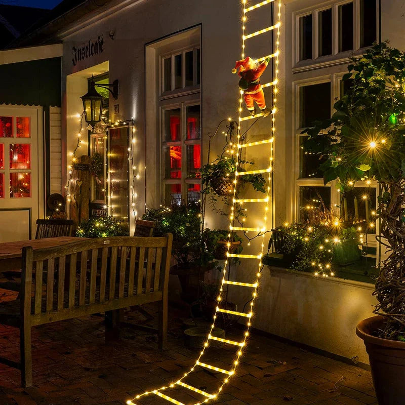 Weihnachtsmann-Leiter-Lichterkette - USB, 1 m/3 m
