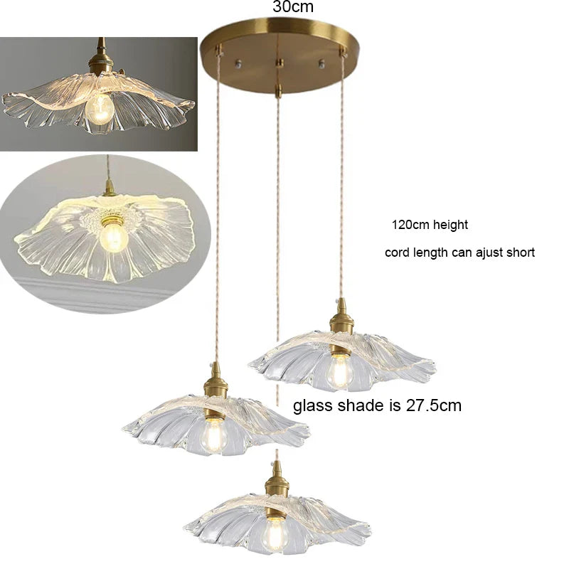 Celira - Art-Deco-Pendelleuchte aus Glas und Eisen
