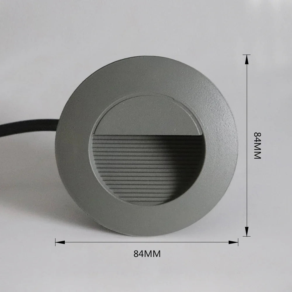 Rustica - LED-Treppenleuchte IP65, rund, 3 W, für den