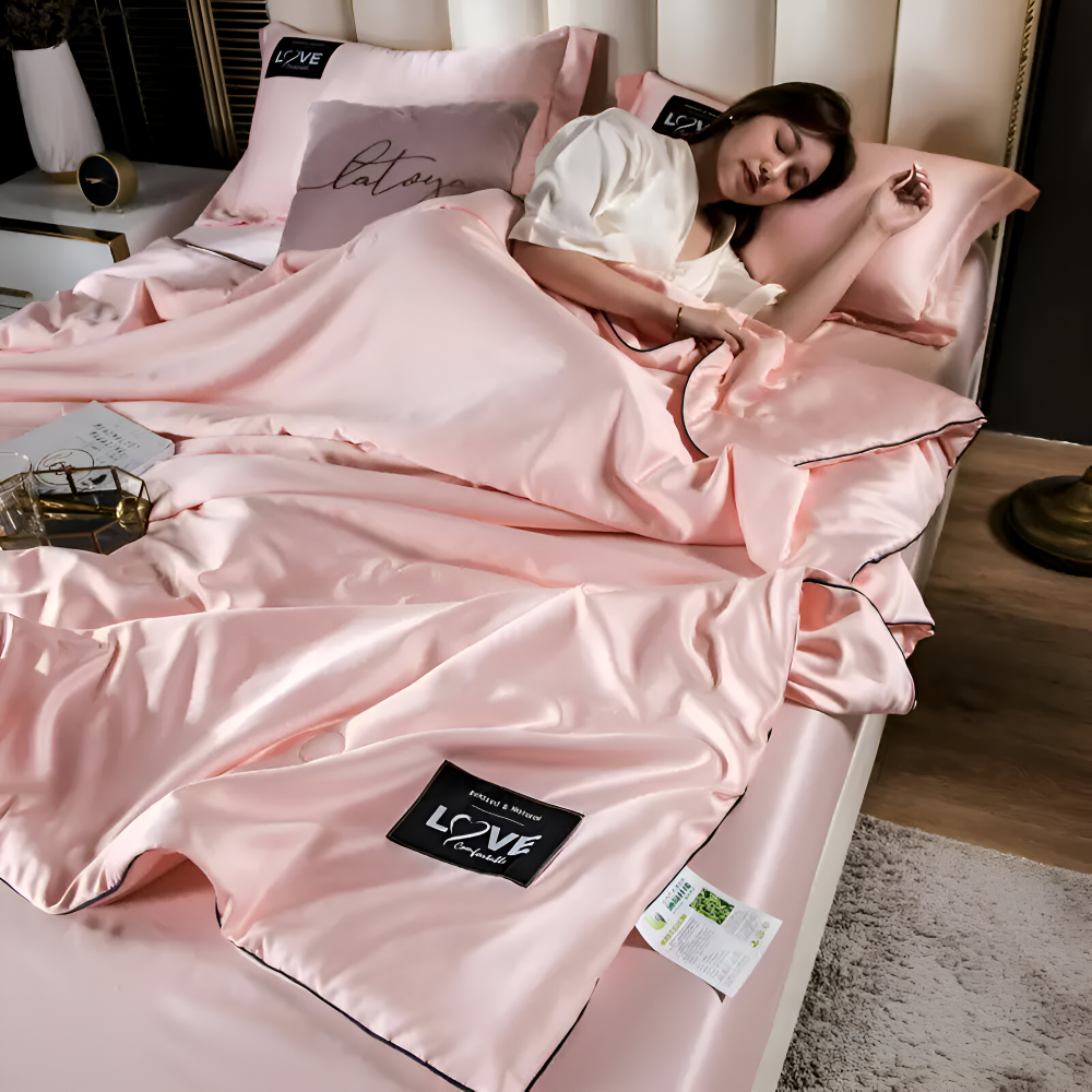 SilkyLux - Bettdecke - Satin-Seiden Bettdecke atmungsaktiv