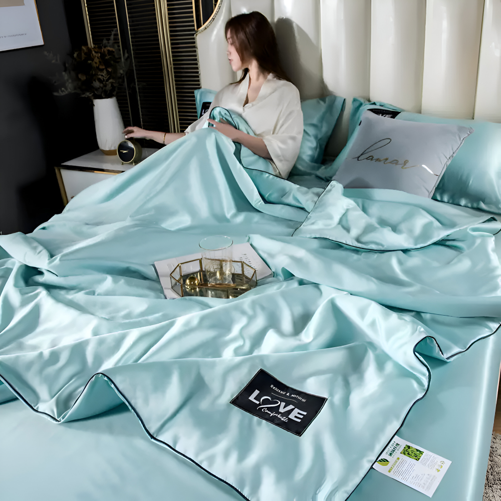SilkyLux - Bettdecke - Satin-Seiden Bettdecke atmungsaktiv