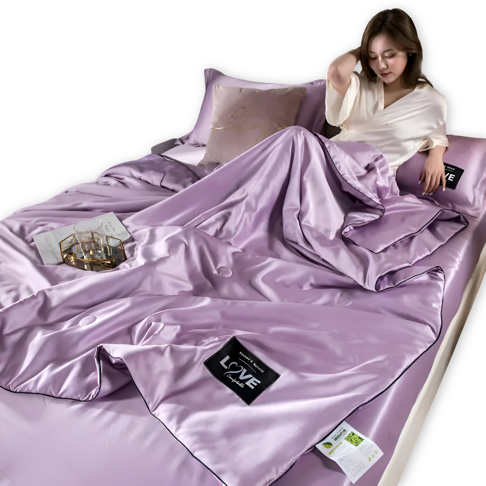 SilkyLux - Bettdecke - Satin-Seiden Bettdecke atmungsaktiv
