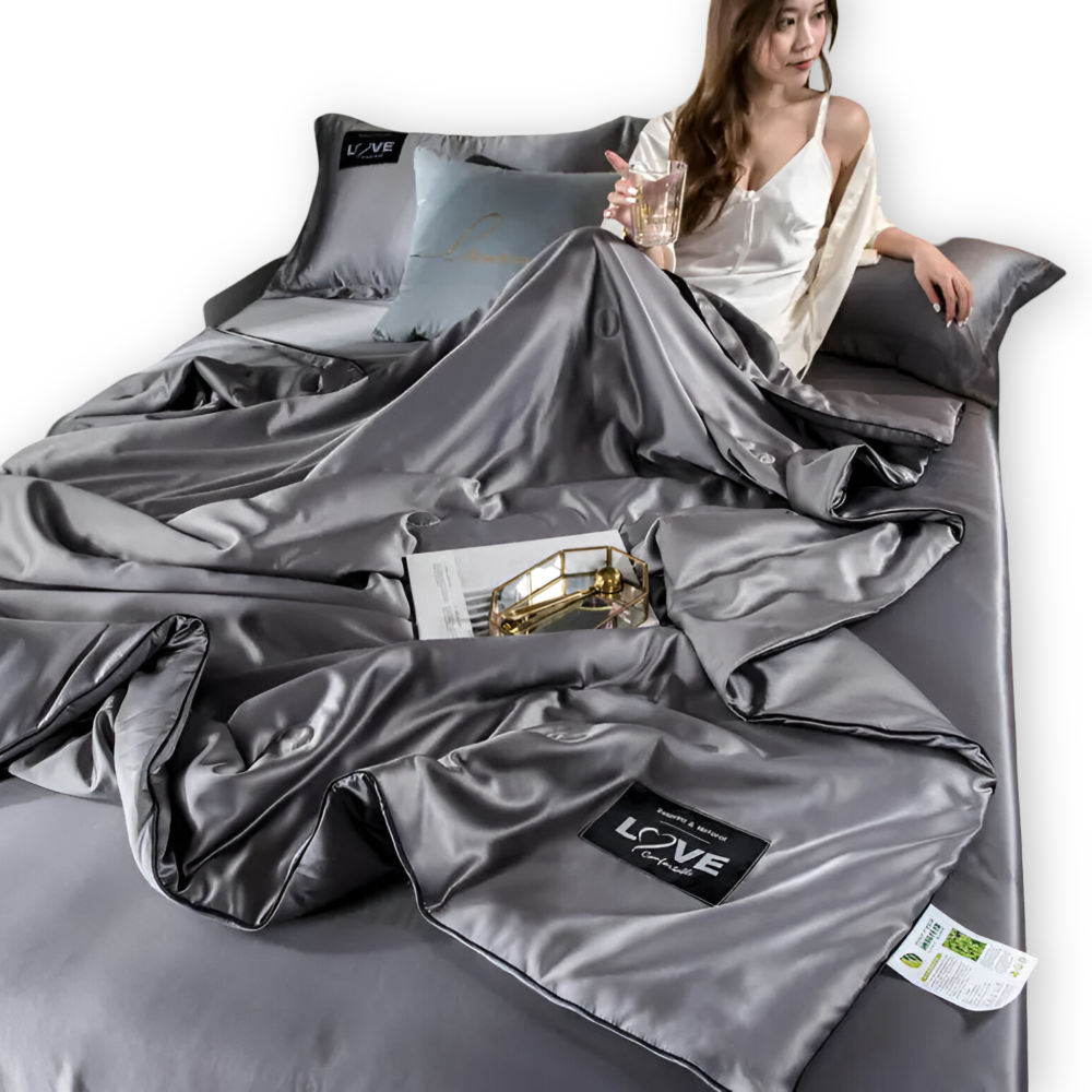 SilkyLux - Bettdecke - Satin-Seiden Bettdecke atmungsaktiv