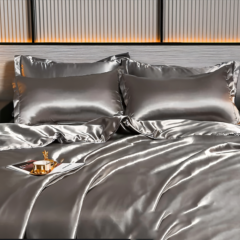 SilkySoft - Bettdecke - Seidensatin Bettwäsche-Set