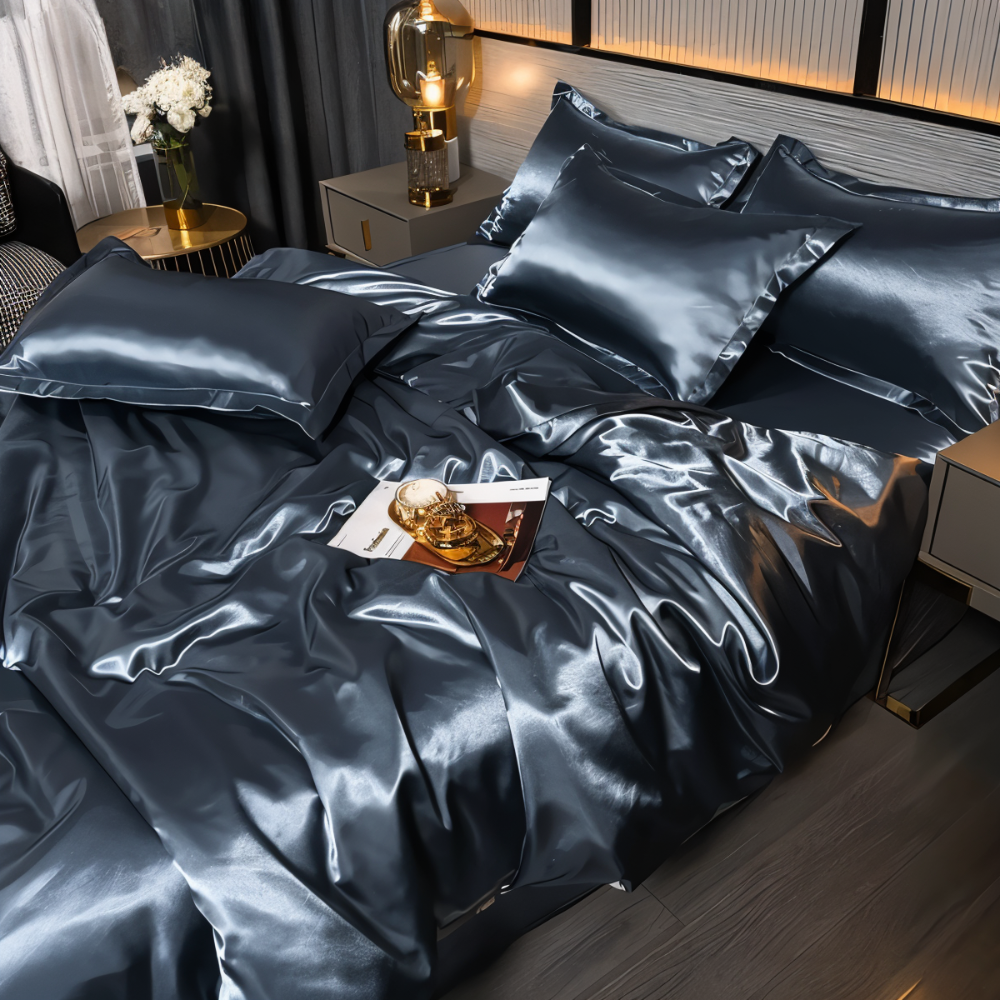 SilkySoft - Bettdecke - Seidensatin Bettwäsche-Set
