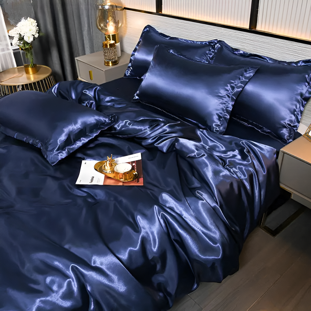 SilkySoft - Bettdecke - Seidensatin Bettwäsche-Set