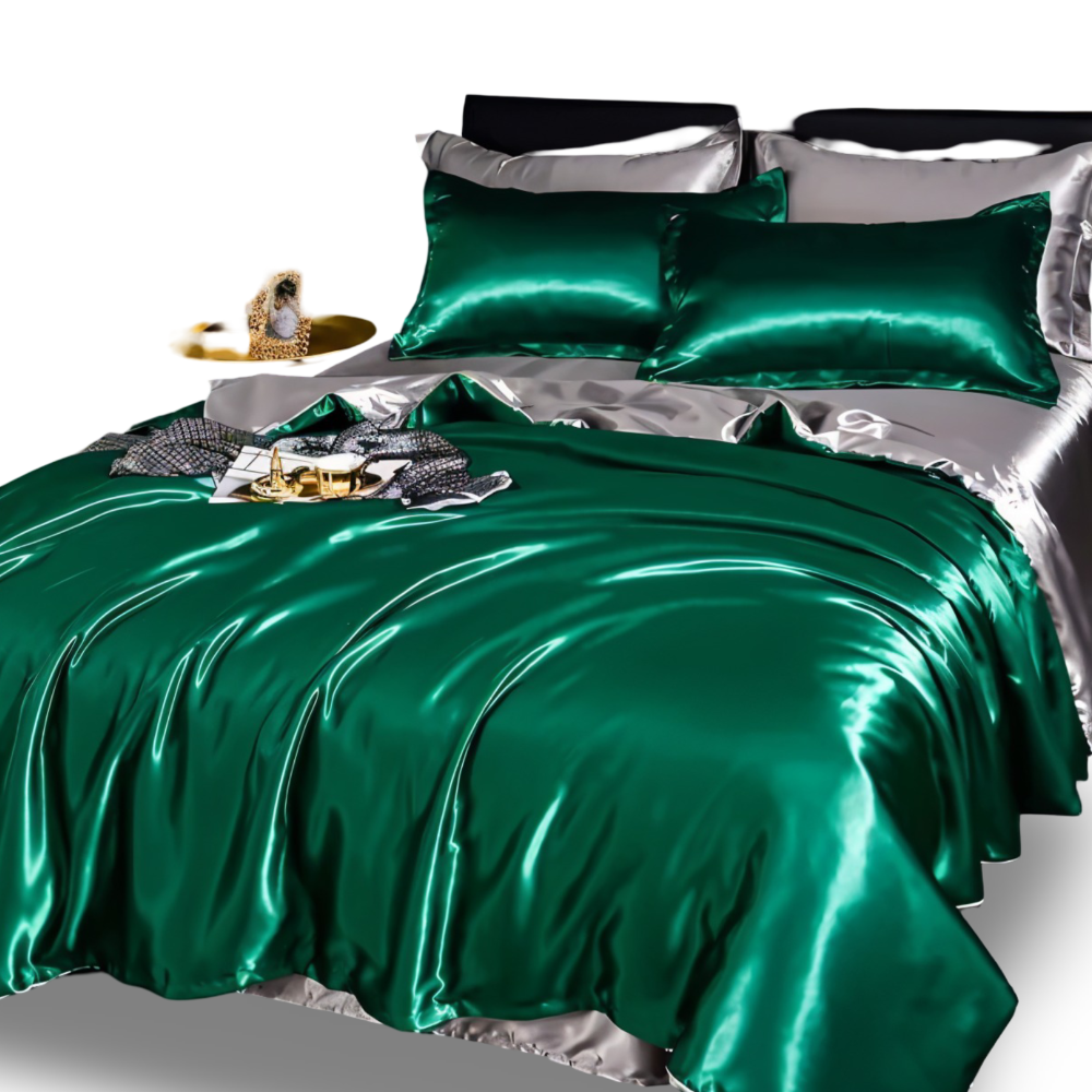 SilkySoft - Bettdecke - Seidensatin Bettwäsche-Set