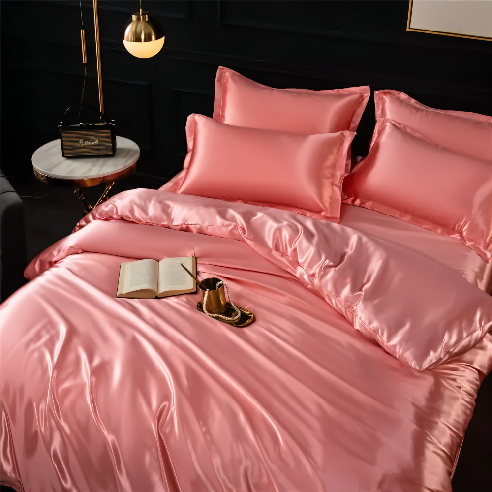 SilkySoft - Bettdecke - Seidensatin Bettwäsche-Set