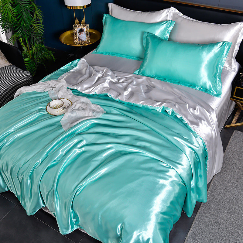 SilkySoft - Bettdecke - Seidensatin Bettwäsche-Set
