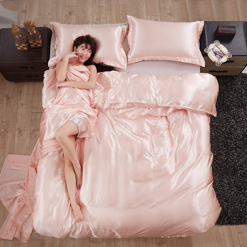 SilkySoft - Bettdecke - Seidensatin Bettwäsche-Set