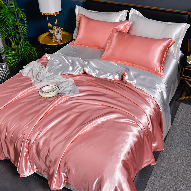 SilkySoft - Bettdecke - Seidensatin Bettwäsche-Set