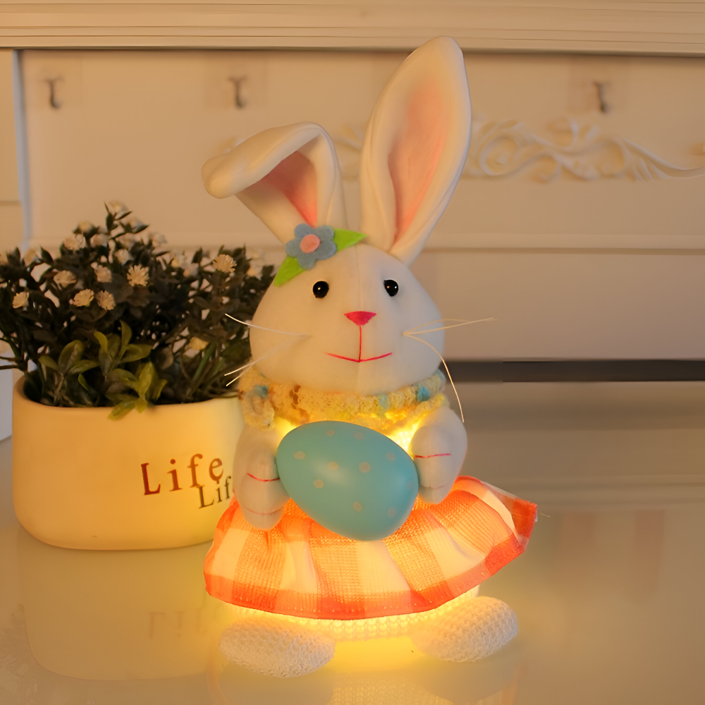 SoftiGlow - LED Osterhase Gnom aus Plüsch