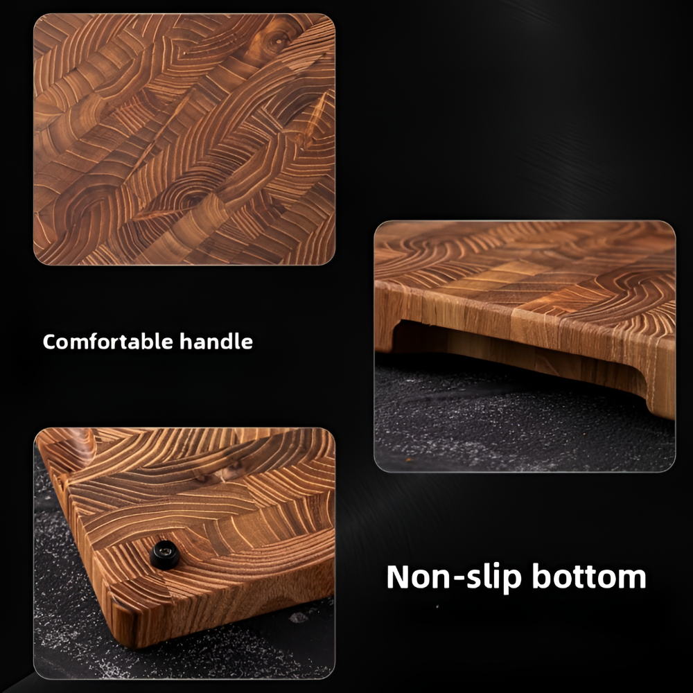 Teakholz - Schneidebrett 34x24x2,5 cm mit Griff
