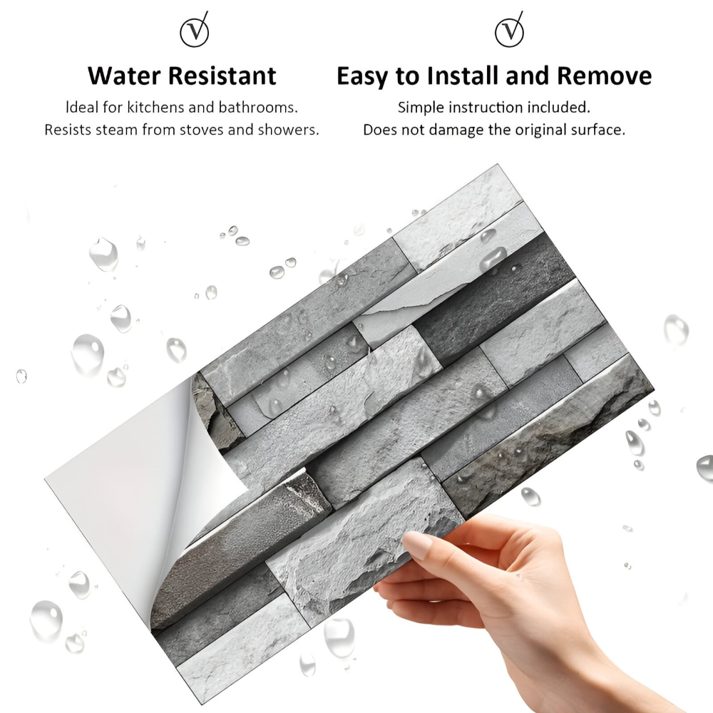 StickTile Wandpaneele - 7/14/21 Stück Selbstklebende, Wasserfeste Marmorfliesen Wanddekoration
