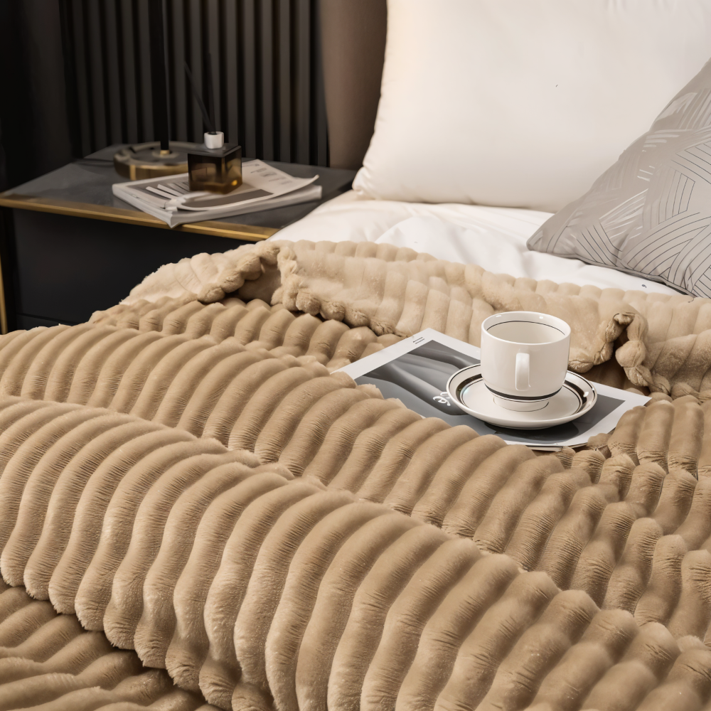 StripyLux Plaid - Weich, Atmungsaktive Gerippte Fleece Blanket - Dicke Plüsch Throw Blanket