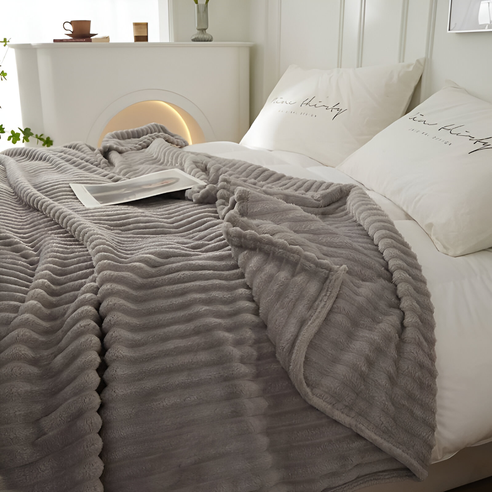StripyLux Plaid - Weich, Atmungsaktive Gerippte Fleece Blanket - Dicke Plüsch Throw Blanket