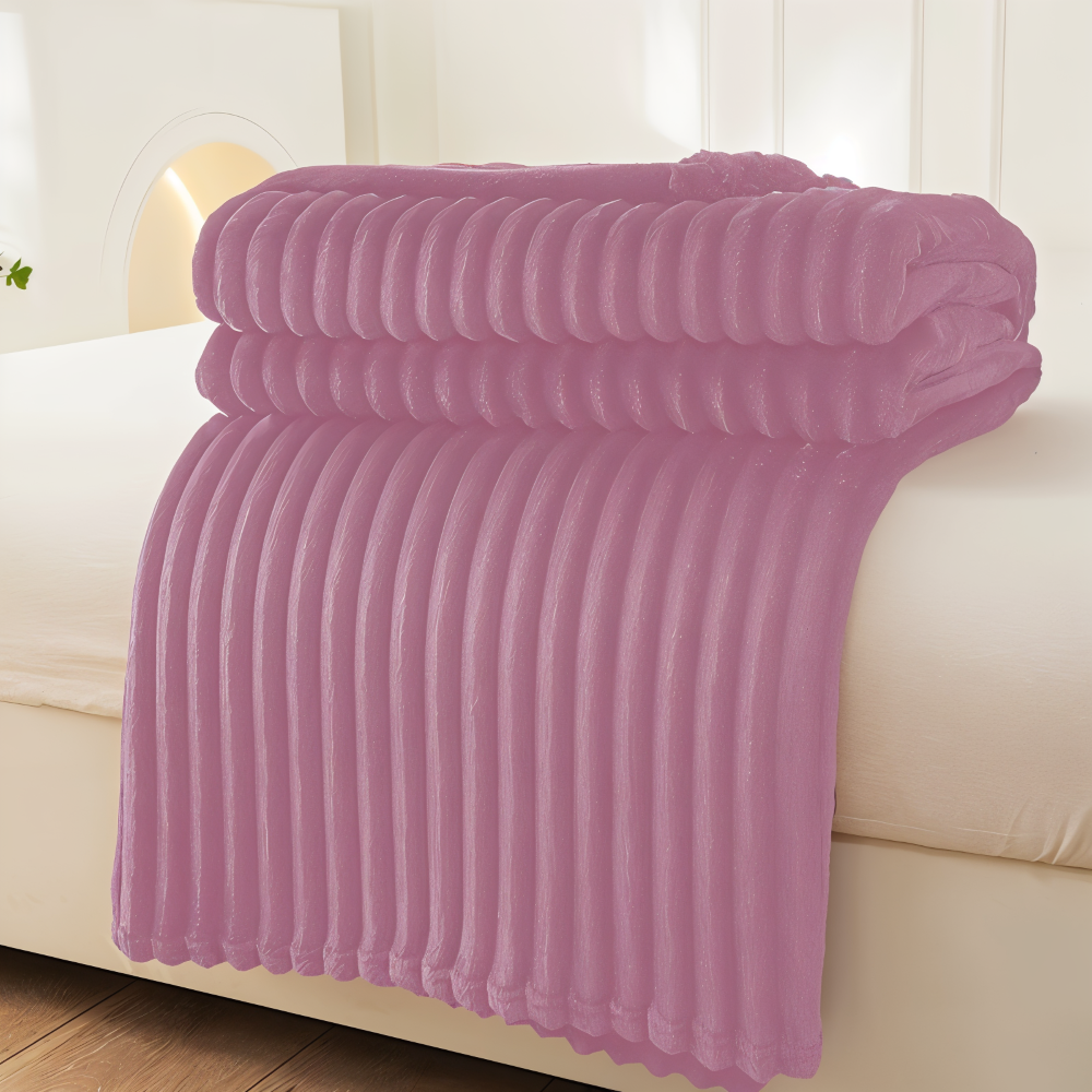 StripyLux Plaid - Weich, Atmungsaktive Gerippte Fleece Blanket - Dicke Plüsch Throw Blanket