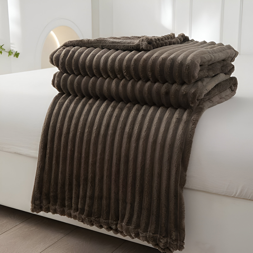 StripyLux Plaid - Weich, Atmungsaktive Gerippte Fleece Blanket - Dicke Plüsch Throw Blanket