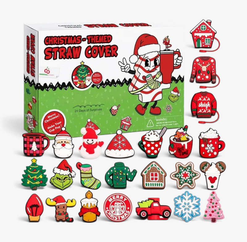 SipMerry - Adventskalender mit 24 Strohhalm-Dekorationen