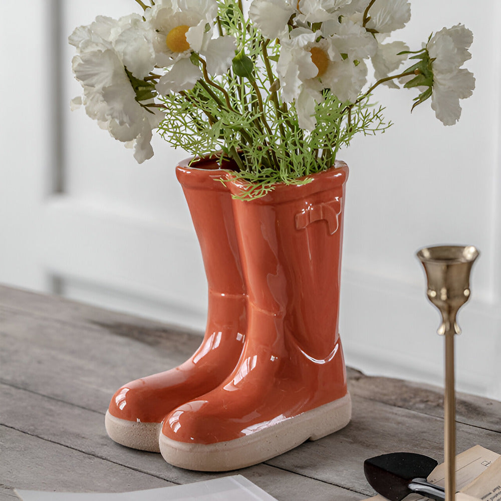 Keramikvase - Stiefel-Design
