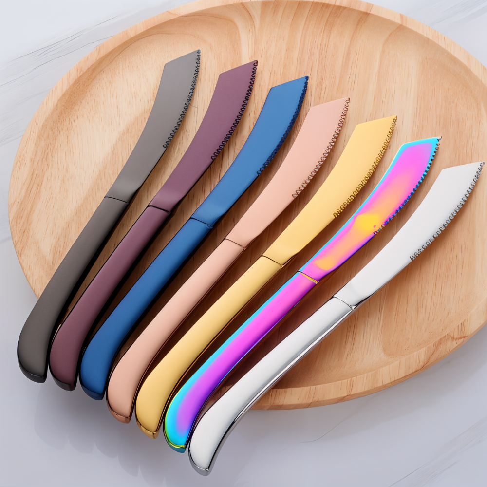 Gezacktes - Messer-Set Edelstahl beschichtet 4/6-tlg