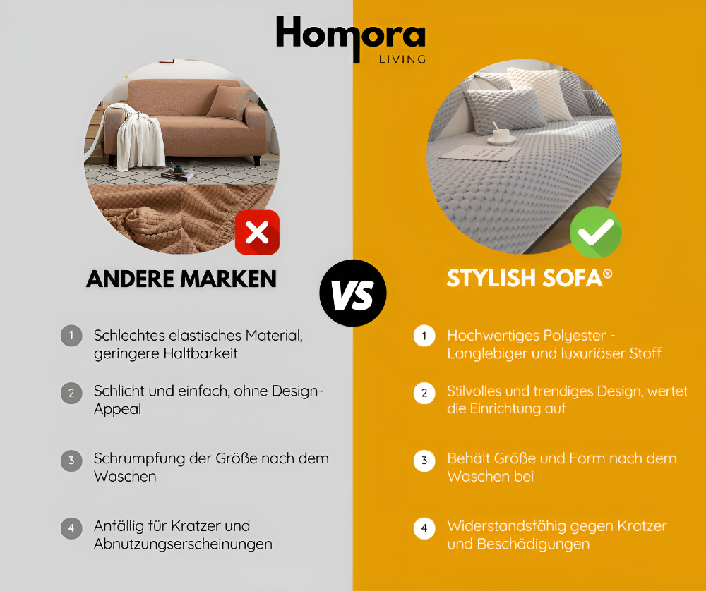 Stylish Sofa - Premium Rutschfester Bezug - Perfekte Kombination von Sicherheit und Eleganz