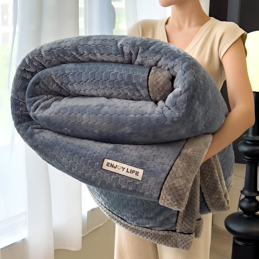 Plüsch - Kuscheldecke Patchwork aus Milchvelours