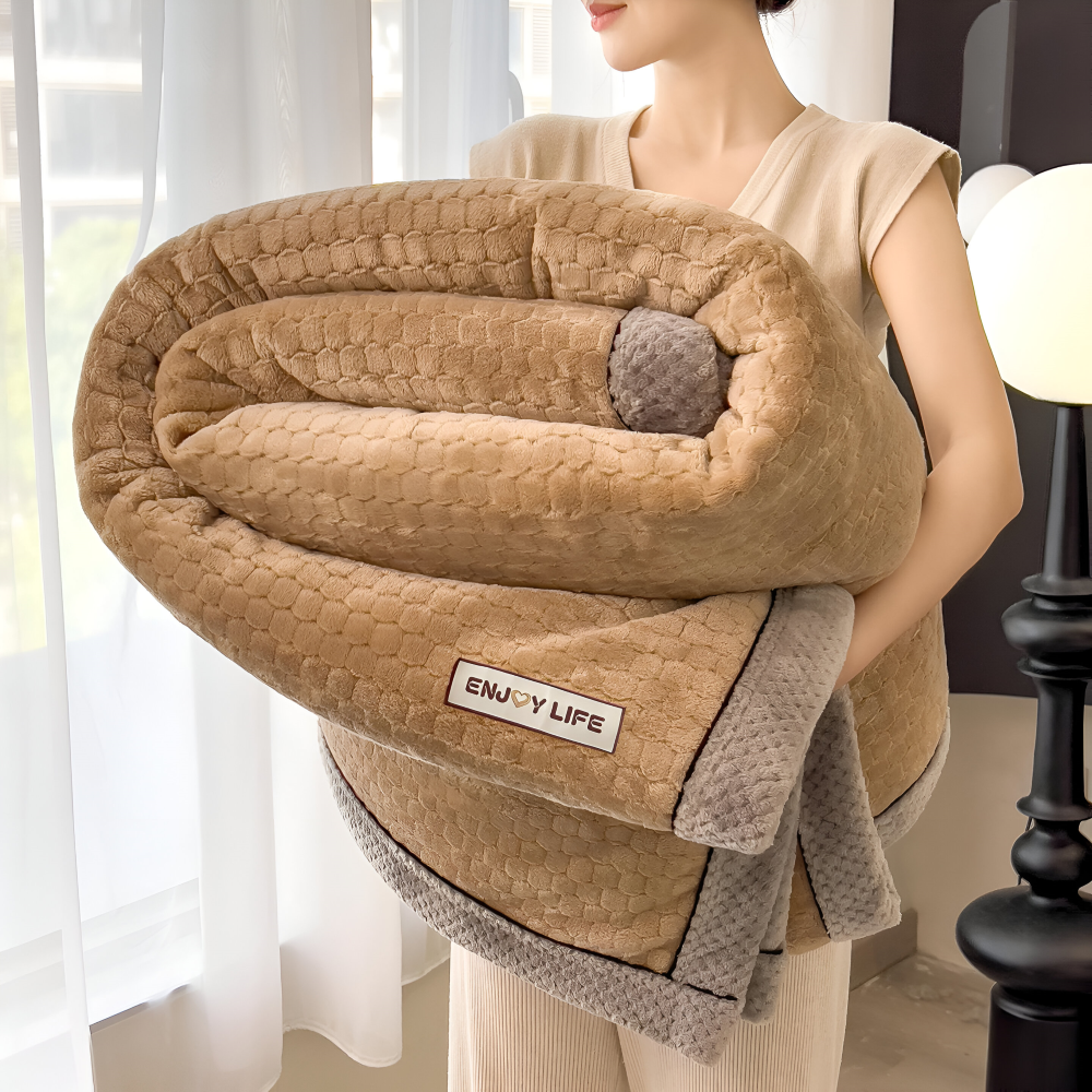 Plüsch - Kuscheldecke Patchwork aus Milchvelours