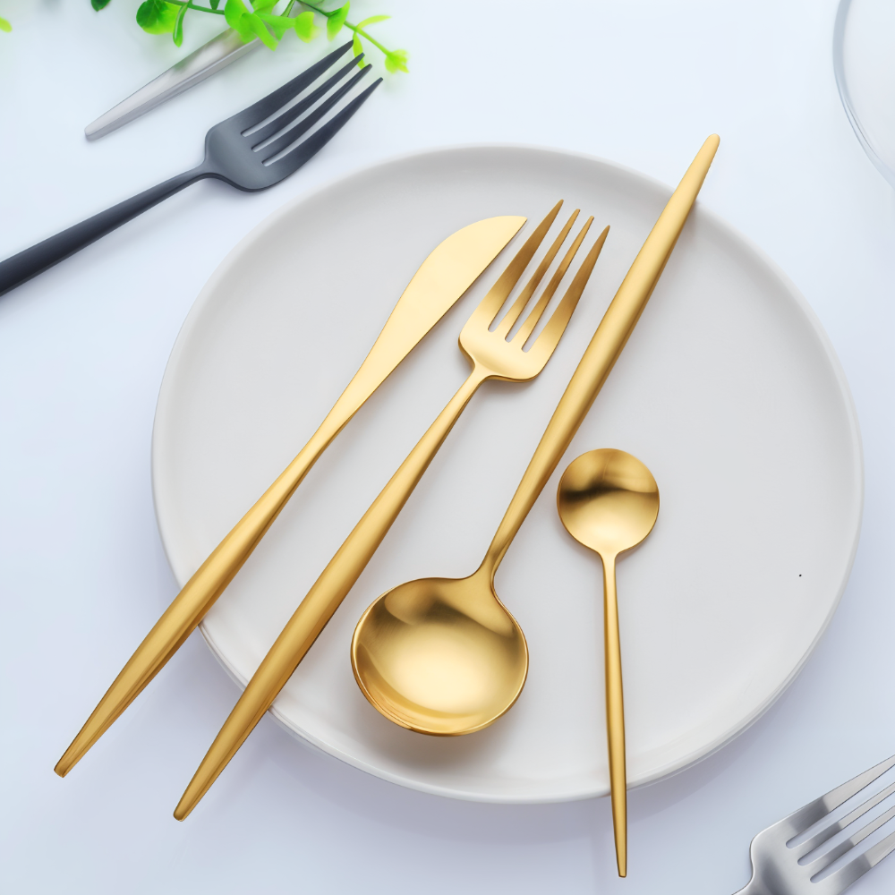 Besteckset - Edelstahl Besteckset 4-teilig extra dick