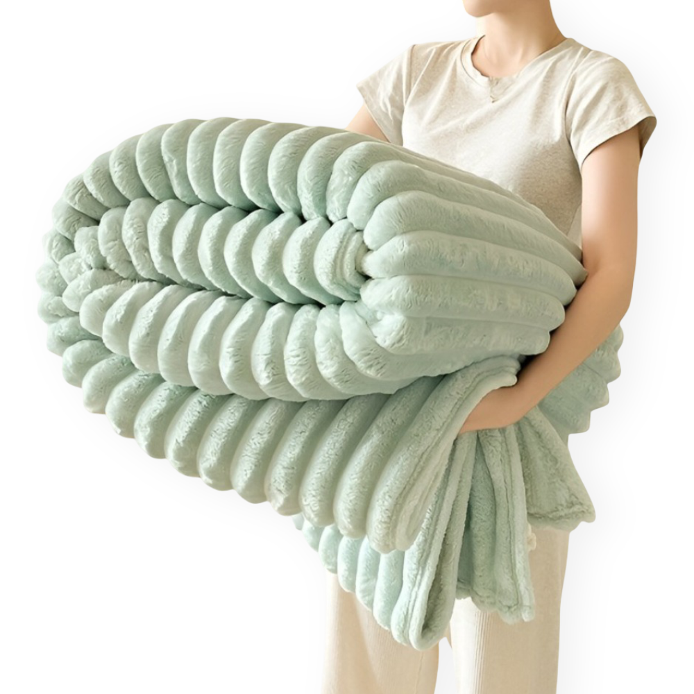 Fleece - Kuscheldecke gestreift aus Polyester