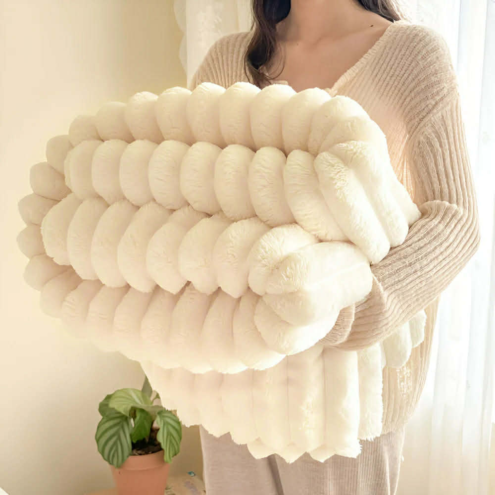 Fleece - Kuscheldecke gestreift aus Polyester