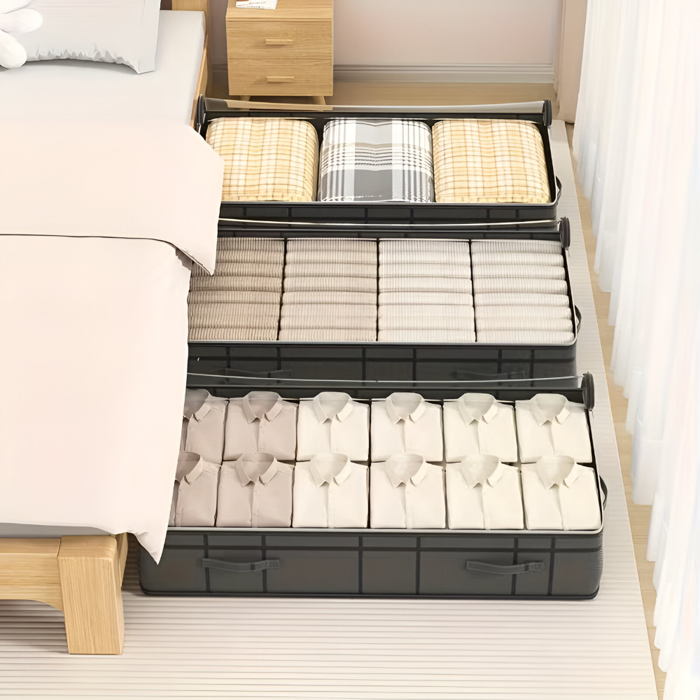 Unterbett-Aufbewahrungsbox - Transparentdeckel 100x50x18 cm