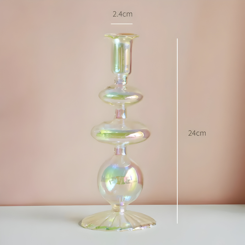 Kunstglas - Kerzenhalter regenbogenfarben