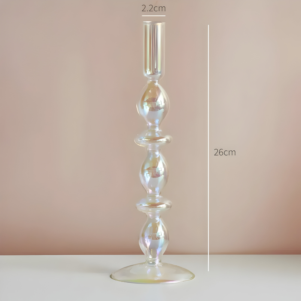Kunstglas - Kerzenhalter regenbogenfarben