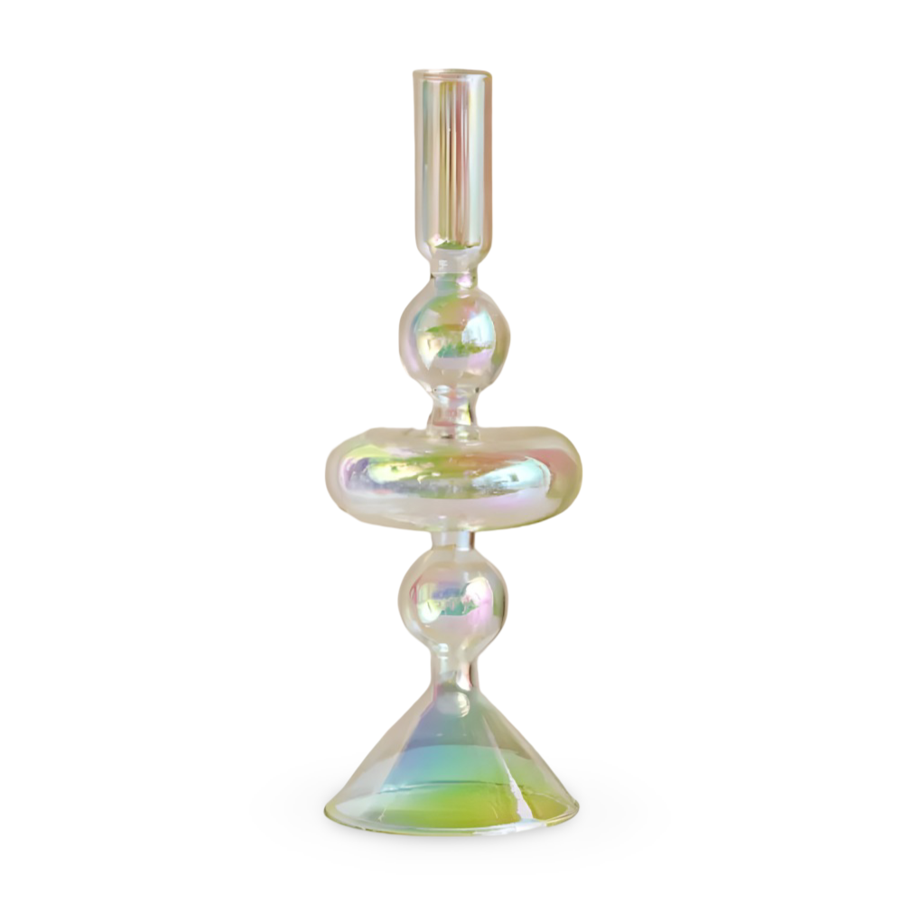 Kunstglas - Kerzenhalter regenbogenfarben