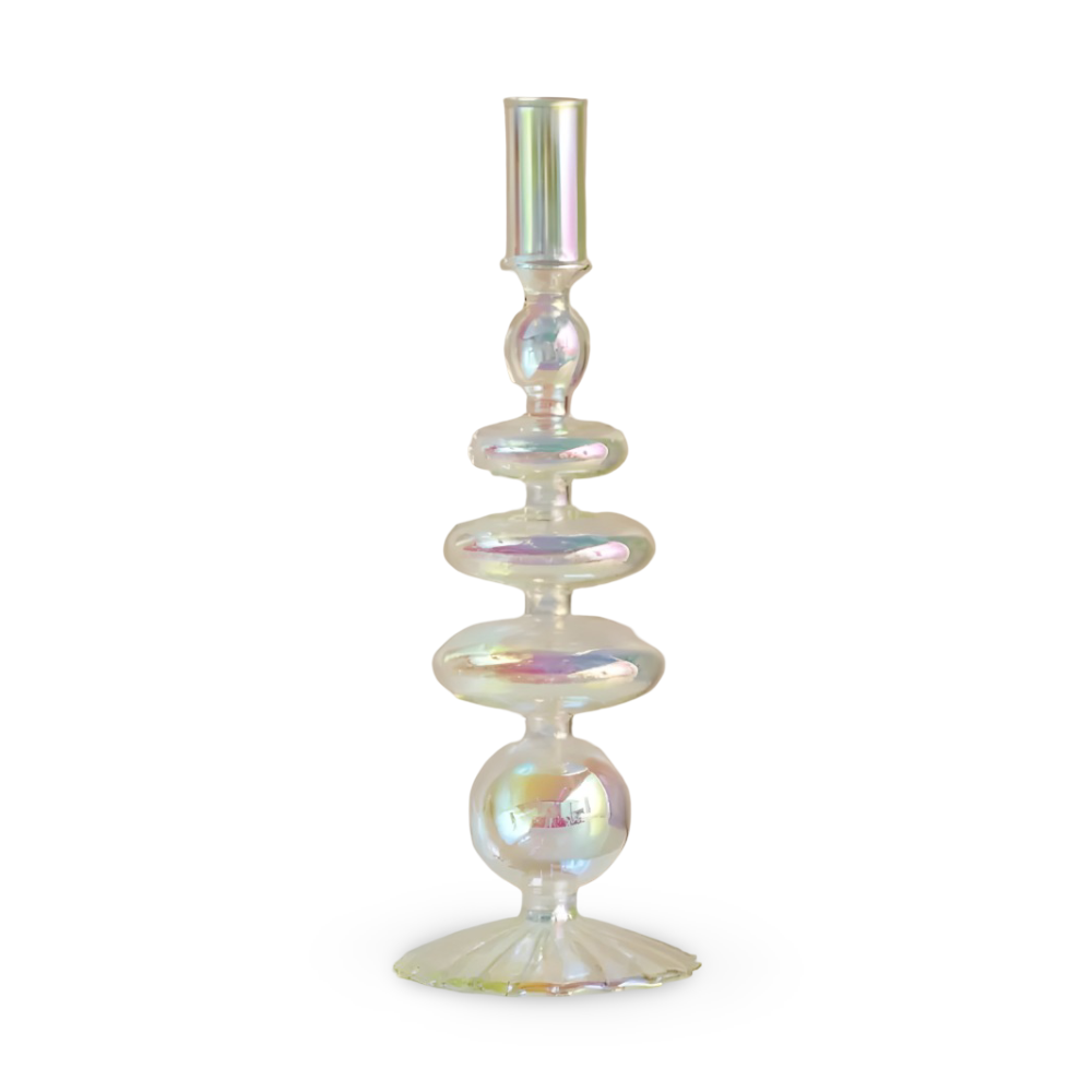 Kunstglas - Kerzenhalter regenbogenfarben