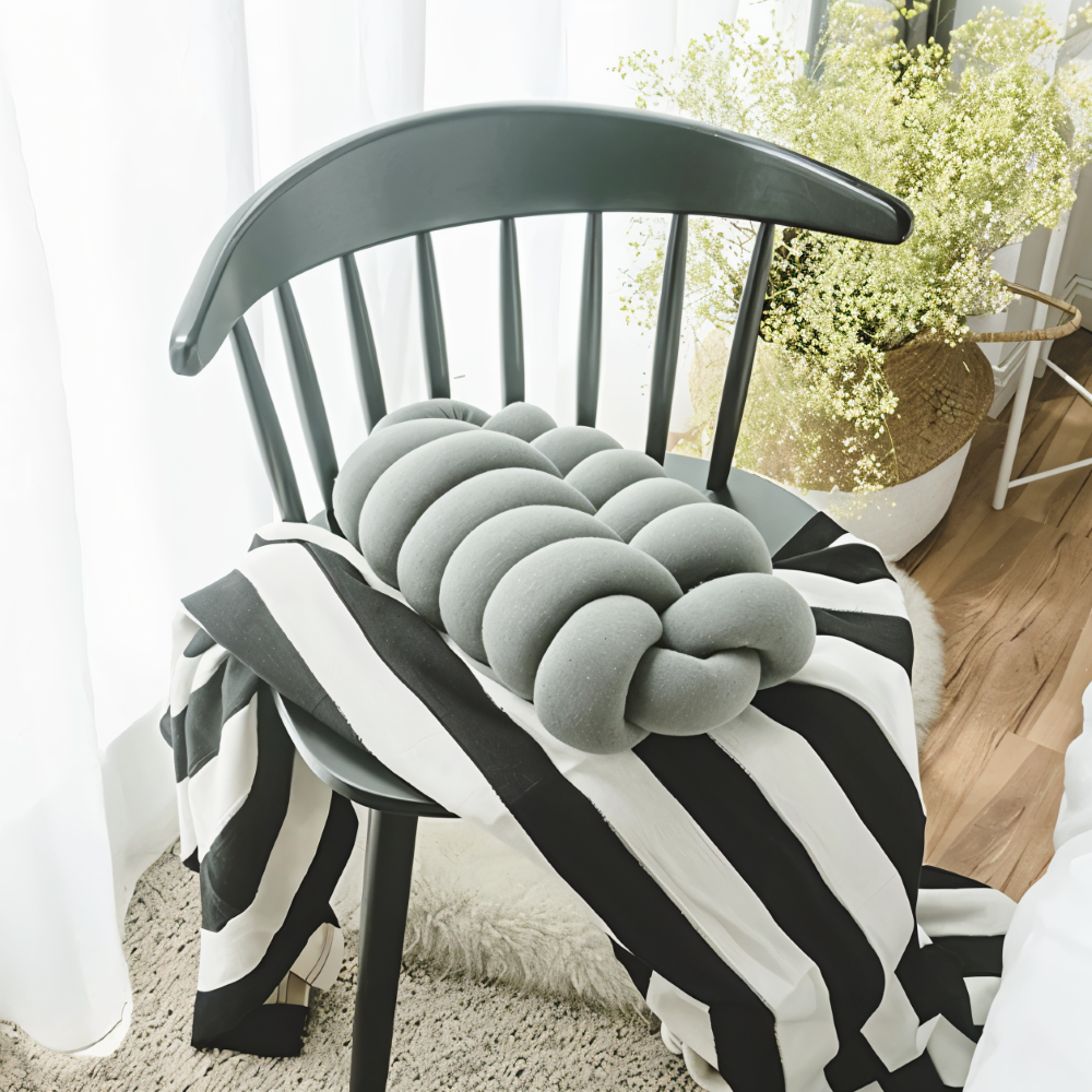 VividKnot - Baumwolle Gestrickt Deko Kissen für Sofa & Stuhl Bliss