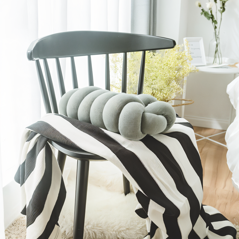 VividKnot - Baumwolle Gestrickt Deko Kissen für Sofa & Stuhl Bliss